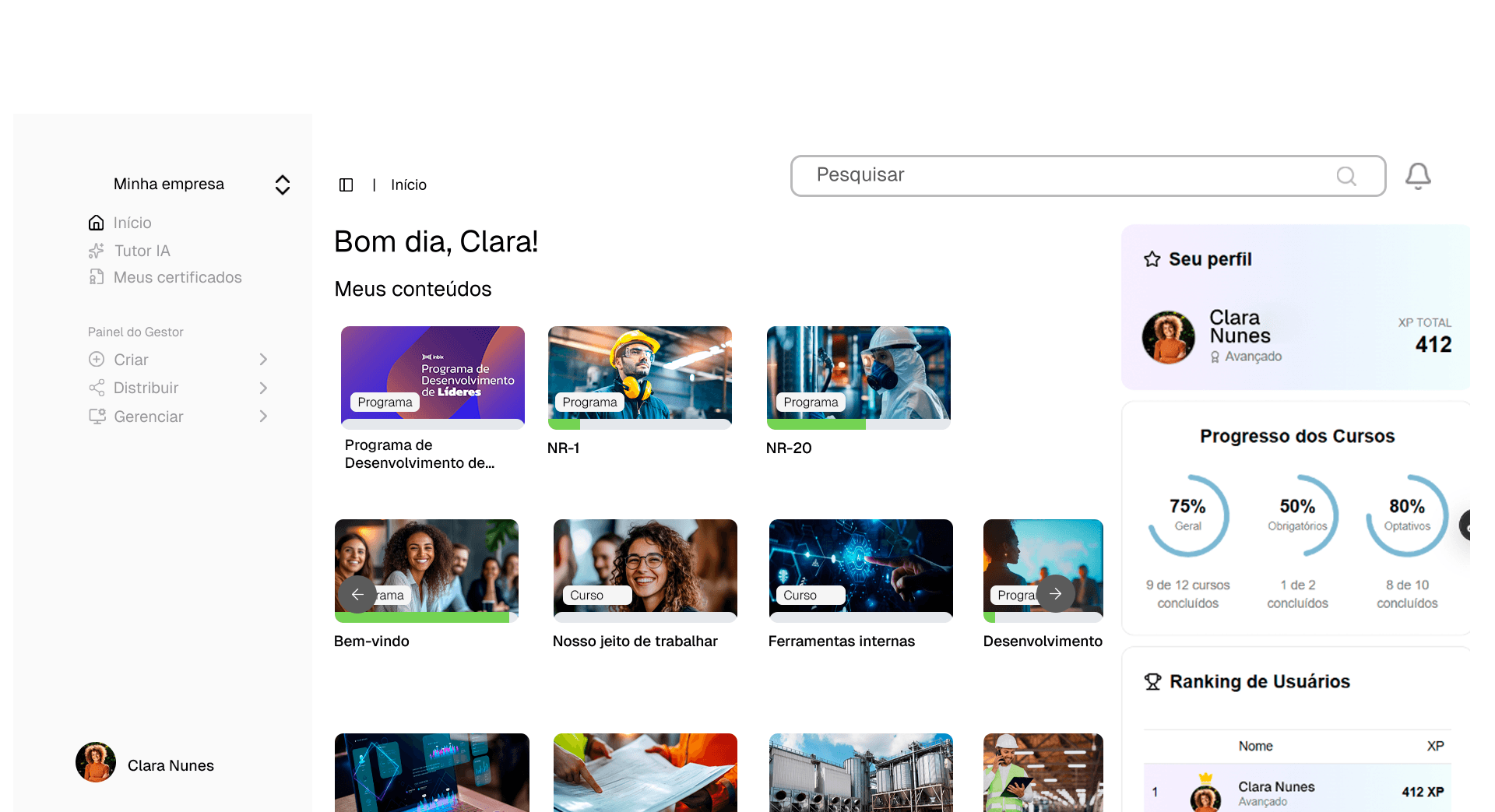 Plataforma de aprendizagem corporativa